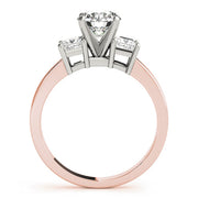 Refined Three-Stone Princess Diamond Engagement Ring in 10K/14K gold and platinum with certified lab-grown or natural diamonds