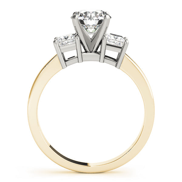 Refined Three-Stone Princess Diamond Engagement Ring in 10K/14K gold and platinum with certified lab-grown or natural diamonds
