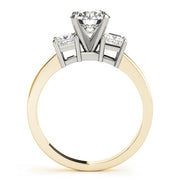 Refined Three-Stone Princess Diamond Engagement Ring in 10K/14K gold and platinum with certified lab-grown or natural diamonds