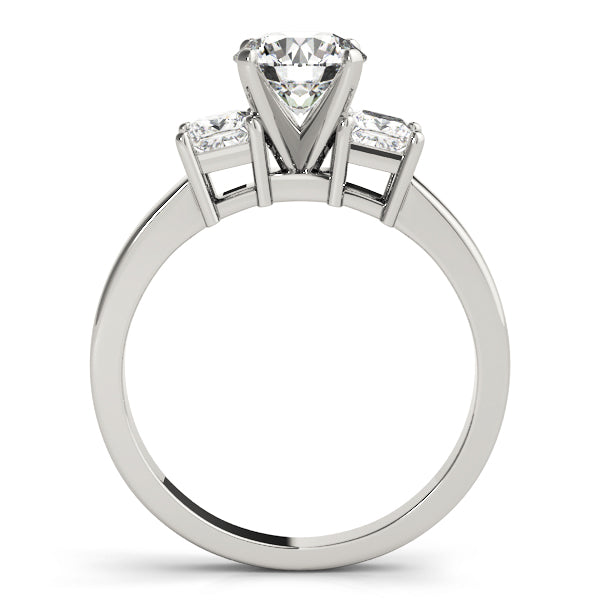 Refined Three-Stone Princess Diamond Engagement Ring in 10K/14K gold and platinum with certified lab-grown or natural diamonds