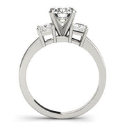 Refined Three-Stone Princess Diamond Engagement Ring in 10K/14K gold and platinum with certified lab-grown or natural diamonds