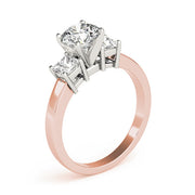 Refined Three-Stone Princess Diamond Engagement Ring in 10K/14K gold and platinum with certified lab-grown or natural diamonds