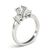 Refined Three-Stone Princess Diamond Engagement Ring in 10K/14K gold and platinum with certified lab-grown or natural diamonds
