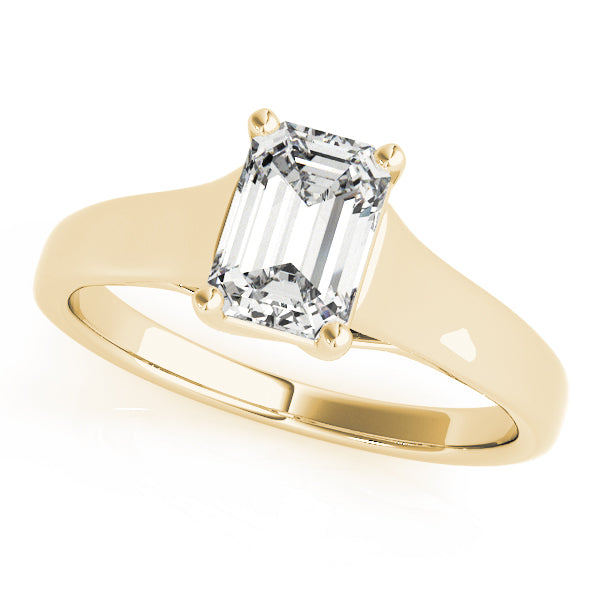 Trellis Emerald Diamond Engagement Ring in 10K/14K gold and platinum with certified lab-grown or natural diamonds