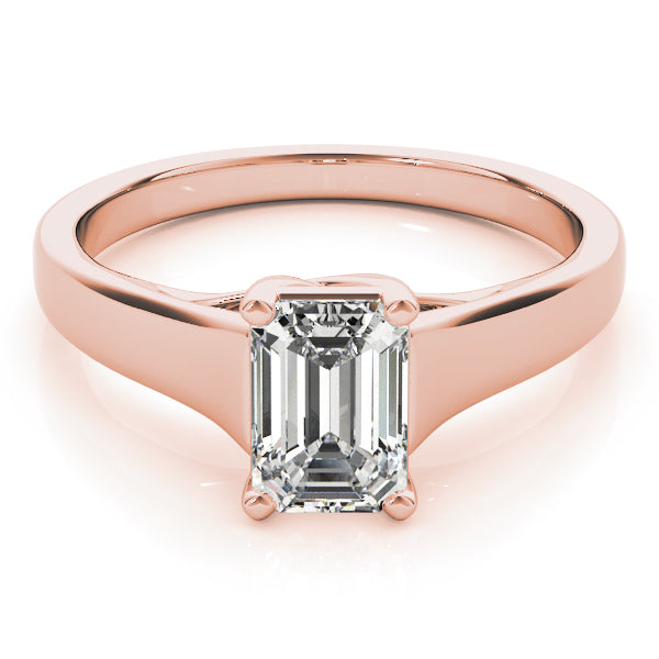 Trellis Emerald Diamond Engagement Ring in 10K/14K gold and platinum with certified lab-grown or natural diamonds
