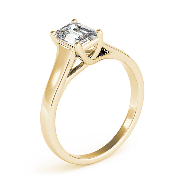 Trellis Emerald Diamond Engagement Ring in 10K/14K gold and platinum with certified lab-grown or natural diamonds