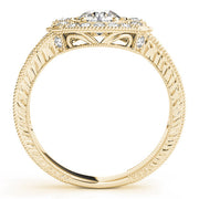 Exquisite Antique Round Diamond Engagement Ring in 10K/14K gold and platinum with certified lab-grown or natural diamonds