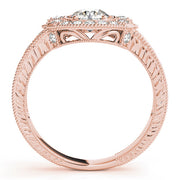 Exquisite Antique Round Diamond Engagement Ring in 10K/14K gold and platinum with certified lab-grown or natural diamonds