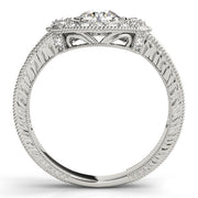 Exquisite Antique Round Diamond Engagement Ring in 10K/14K gold and platinum with certified lab-grown or natural diamonds
