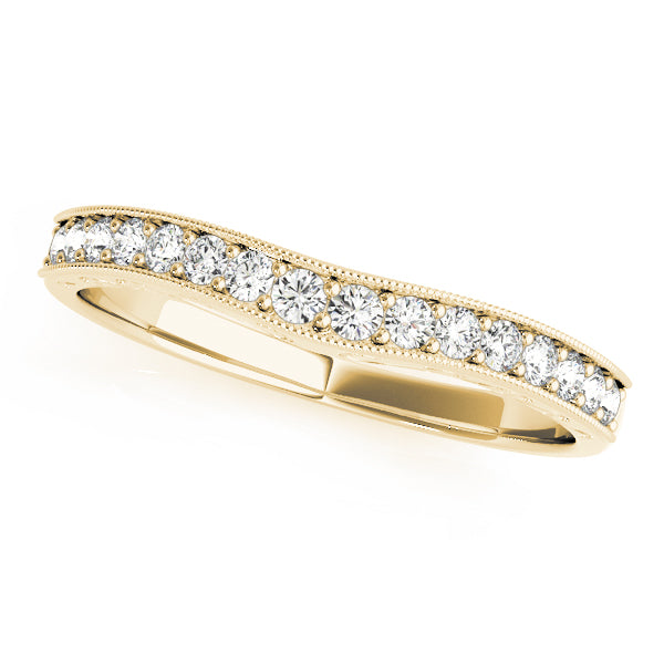 Pave Half Eternity Ring in 10K/14K gold and platinum with certified lab-grown or natural diamonds