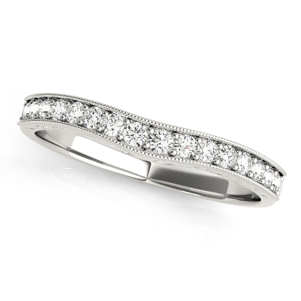 Pave Half Eternity Ring in Gold & Platinum