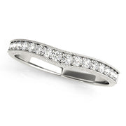 Pave Half Eternity Ring in Gold & Platinum