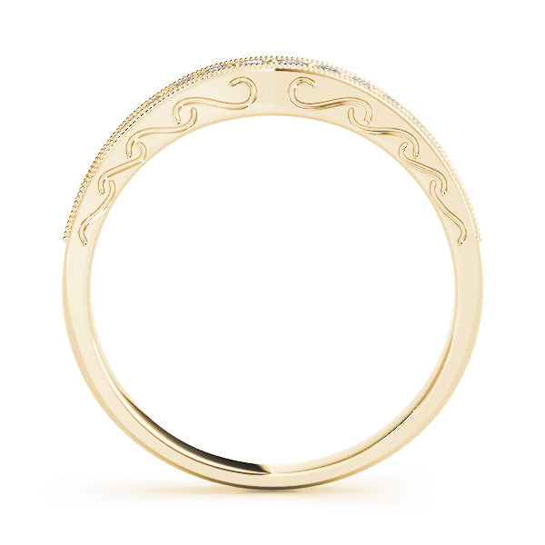 Pave Half Eternity Ring in Gold & Platinum