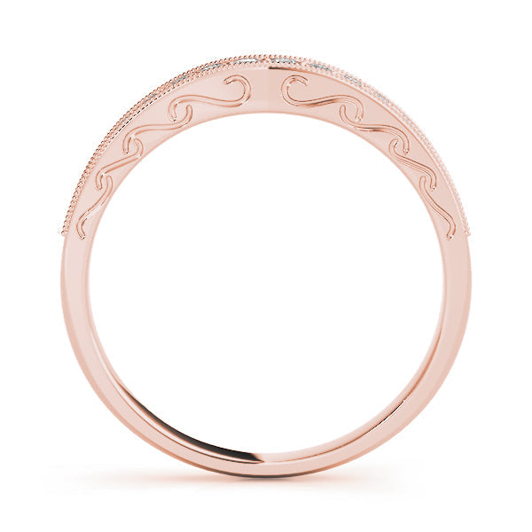 Pave Half Eternity Ring in Gold & Platinum