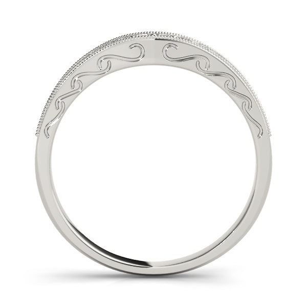 Pave Half Eternity Ring in Gold & Platinum