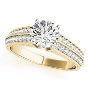 Regal Antique Round Diamond Engagement Ring in 10K/14K gold and platinum with certified lab-grown or natural diamonds