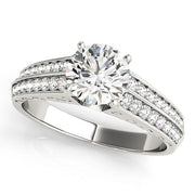 Regal Antique Round Diamond Engagement Ring in 10K/14K gold and platinum with certified lab-grown or natural diamonds
