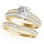 Regal Antique Round Diamond Engagement Ring in 10K/14K gold and platinum with certified lab-grown or natural diamonds