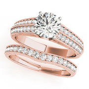 Regal Antique Round Diamond Engagement Ring in 10K/14K gold and platinum with certified lab-grown or natural diamonds