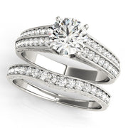 Regal Antique Round Diamond Engagement Ring in 10K/14K gold and platinum with certified lab-grown or natural diamonds
