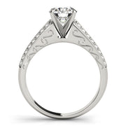 Regal Antique Round Diamond Engagement Ring in 10K/14K gold and platinum with certified lab-grown or natural diamonds