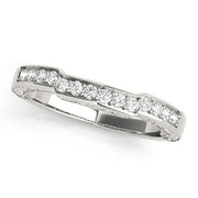 Prong in Channel Curved Half Eternity Ring in Gold & Platinum