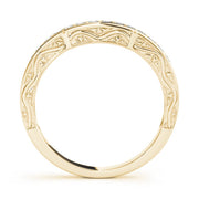 Prong in Channel Curved Half Eternity Ring in Gold & Platinum