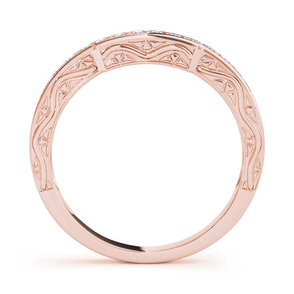 Prong in Channel Curved Half Eternity Ring in Gold & Platinum