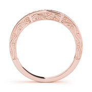 Prong in Channel Curved Half Eternity Ring in Gold & Platinum