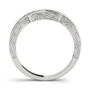 Prong in Channel Curved Half Eternity Ring in Gold & Platinum