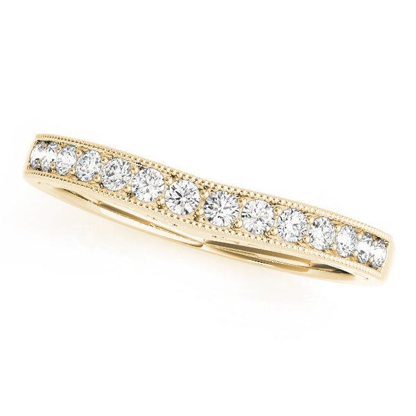 Curved Bands Half Eternity Ring in 10K/14K gold and platinum with certified lab-grown or natural diamonds