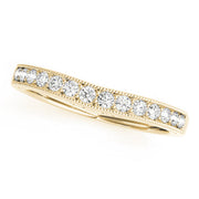 Curved Bands Half Eternity Ring in 10K/14K gold and platinum with certified lab-grown or natural diamonds