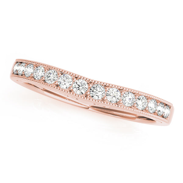 Curved Bands Half Eternity Ring in Gold & Platinum
