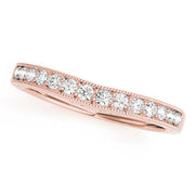 Curved Bands Half Eternity Ring in Gold & Platinum