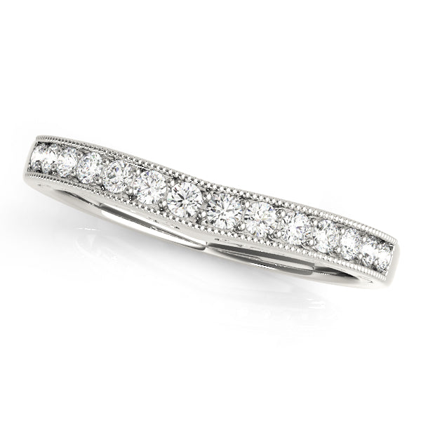Curved Bands Half Eternity Ring in Gold & Platinum