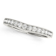 Curved Bands Half Eternity Ring in Gold & Platinum