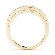 Curved Bands Half Eternity Ring in Gold & Platinum