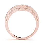 Curved Bands Half Eternity Ring in Gold & Platinum