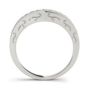 Curved Bands Half Eternity Ring in Gold & Platinum