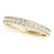 Prong in Channel Milgrain Half Eternity Ring in 10K/14K gold and platinum with certified lab-grown or natural diamonds