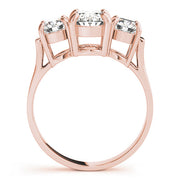 Oval Diamond Three Stone Ring in 10K/14K gold and platinum with certified lab-grown or natural diamonds
