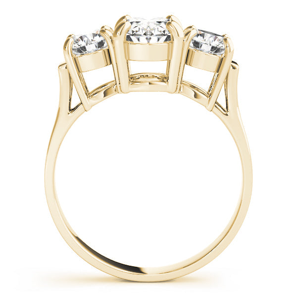 Oval Diamond Three Stone Ring in 10K/14K gold and platinum with certified lab-grown or natural diamonds