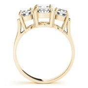 Oval Diamond Three Stone Ring in 10K/14K gold and platinum with certified lab-grown or natural diamonds