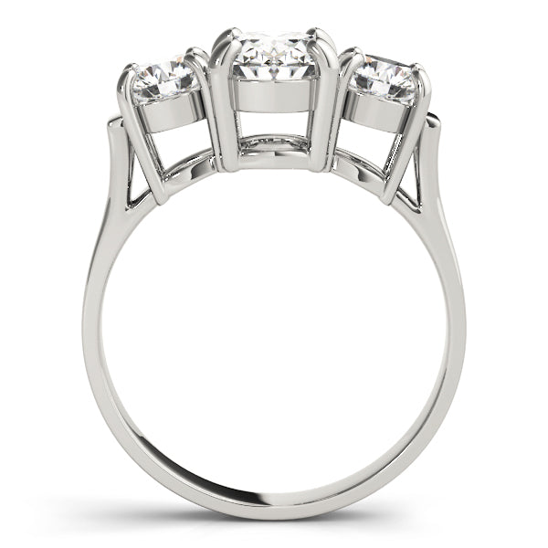 Oval Diamond Three Stone Ring in 10K/14K gold and platinum with certified lab-grown or natural diamonds