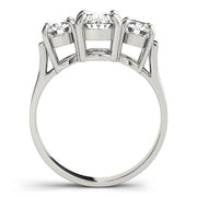 Oval Diamond Three Stone Ring in 10K/14K gold and platinum with certified lab-grown or natural diamonds