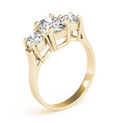Oval Diamond Three Stone Ring in 10K/14K gold and platinum with certified lab-grown or natural diamonds