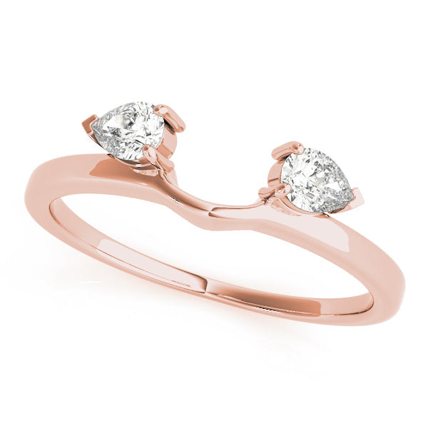 2-Stone Pear Cut Wraps & Inserts Half Eternity Ring in Gold & Platinum