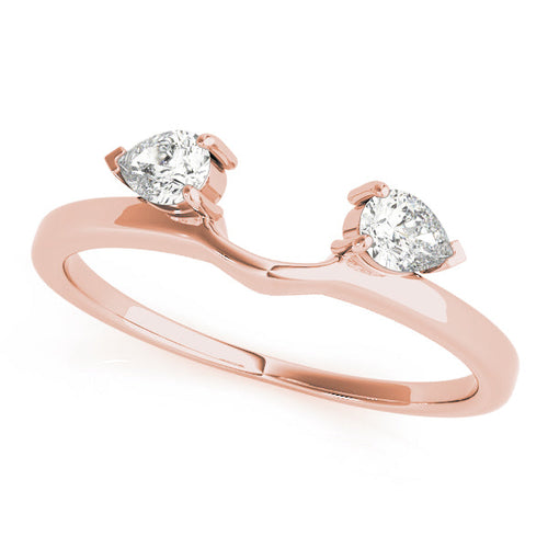 2-Stone Pear Cut Wraps & Inserts Half Eternity Ring in Gold & Platinum