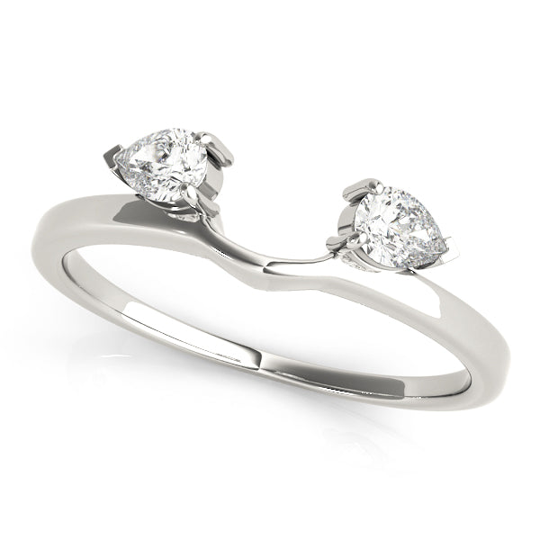 2-Stone Pear Cut Wraps & Inserts Half Eternity Ring in Gold & Platinum
