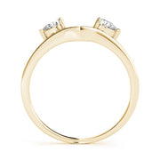 2-Stone Pear Cut Wraps & Inserts Half Eternity Ring in Gold & Platinum